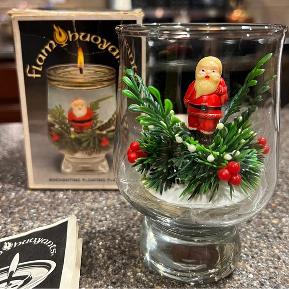 Vintage Christmas Floating Candles Snowman & Santa Claus 1978-79 Flam Buoyants - Picture 5 of 8